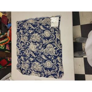 Duralee Fabric Piece 50 Natural/Blue Floral Cotton‎ Rayon Discontinued Stock